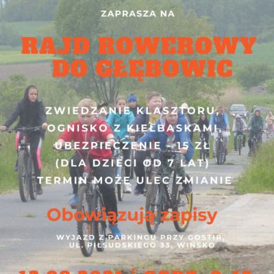 Plakat informujący o wycieczce rowerowej