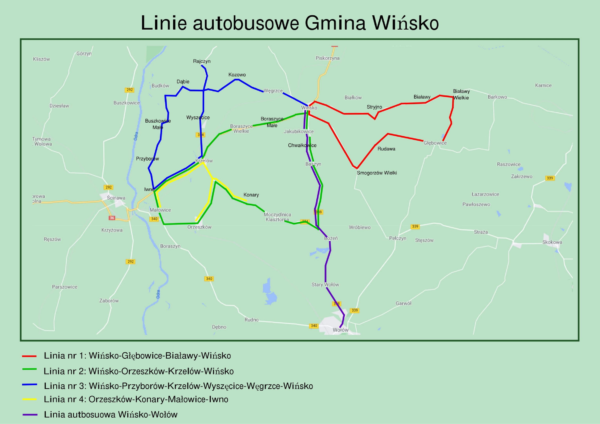 Mapka linii autobusowych 