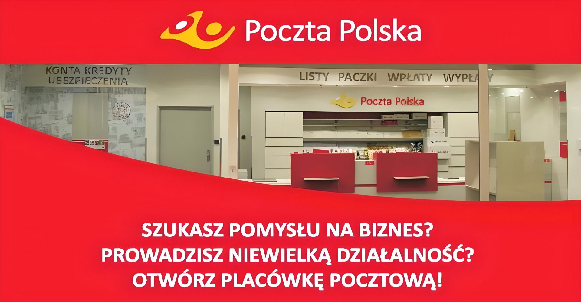 Poczta Polska zdjęcie zachęcające do otworzenia placówki pocztowej
