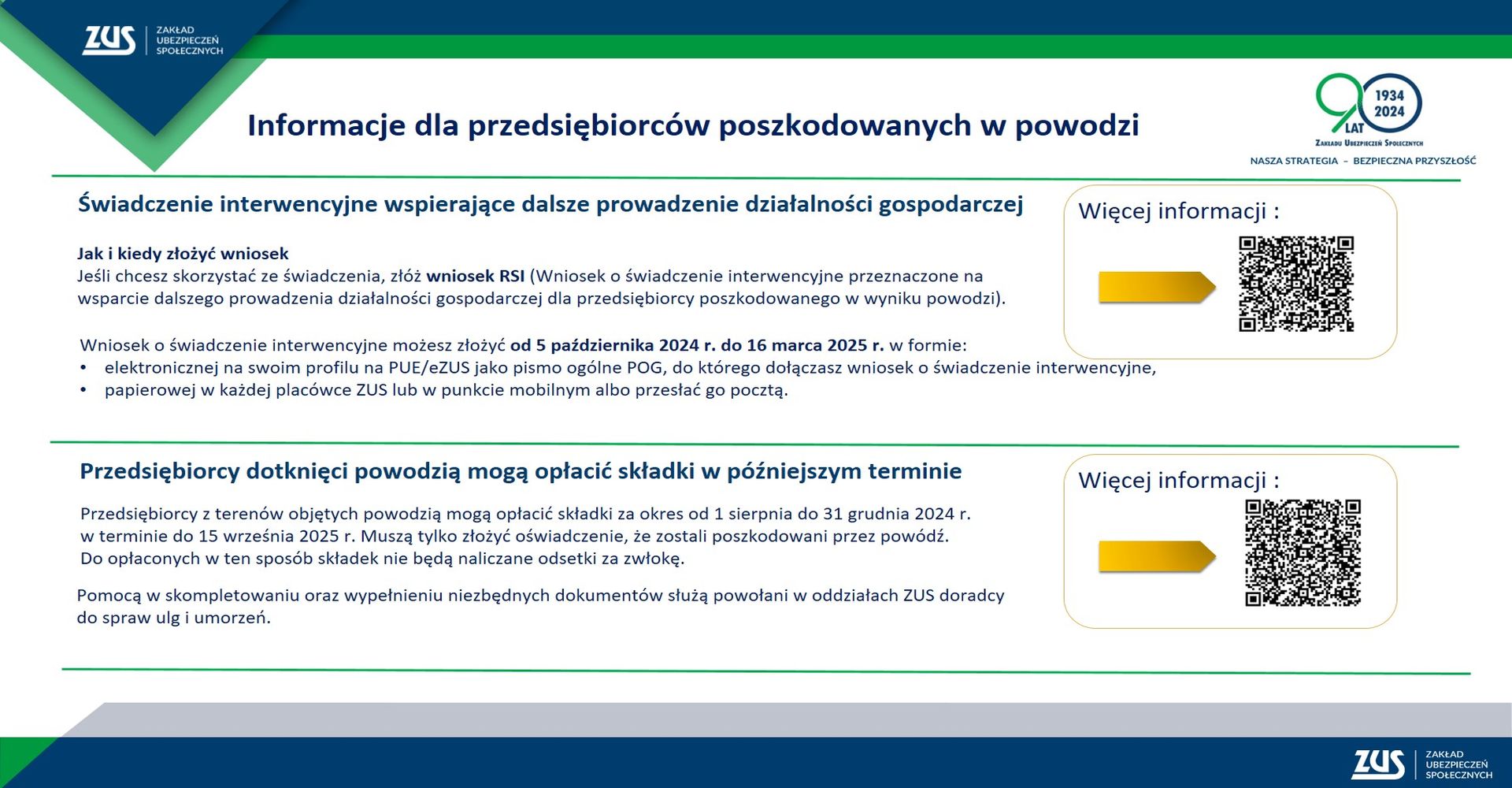 na zdjęciu informacja Informacje dla przedsiębiorców poszkodowanych w powodzi