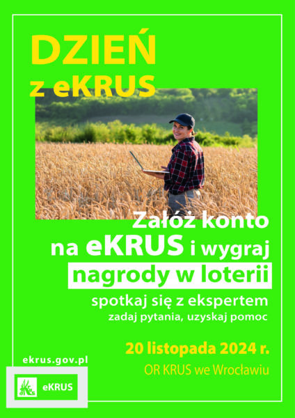 na zdjęciu plakat KRUS "DZIEŃ z eKRUS"