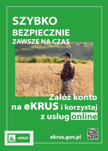 plakat KRUS, szybko bezpiecznie i zawsze na czas