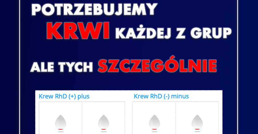 plakat przedstawiający której krwi brakuje