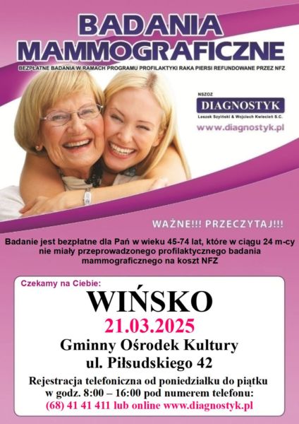 plakat badania mammograficzne